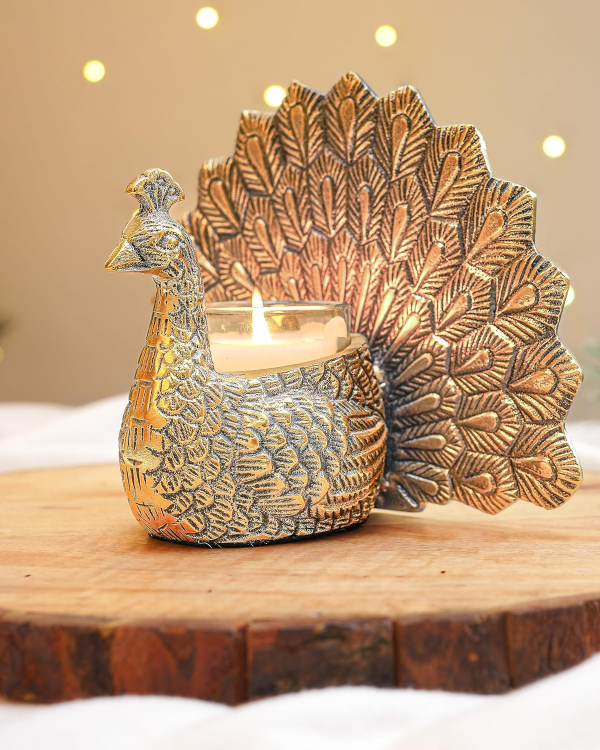 Decorative Peacock Tealight Candle Holder