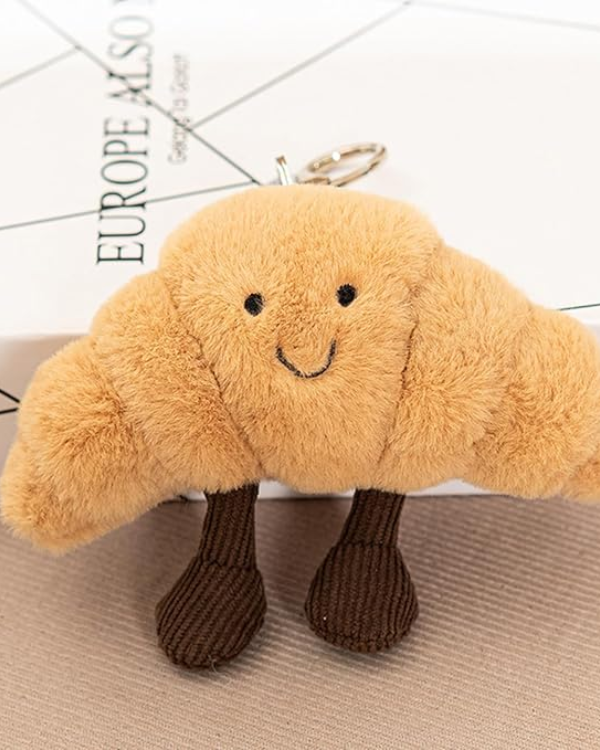 SQUISHCO Croissant Keyring, Cute Croissant Keychain
